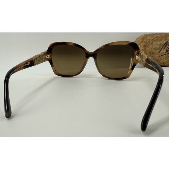 MAUI JIM SWAYING PALMS MJ 530-93 BROWN 24K GOLD BRONZE POLARIZED SUNGLASSES 9 - Picture 4 of 14